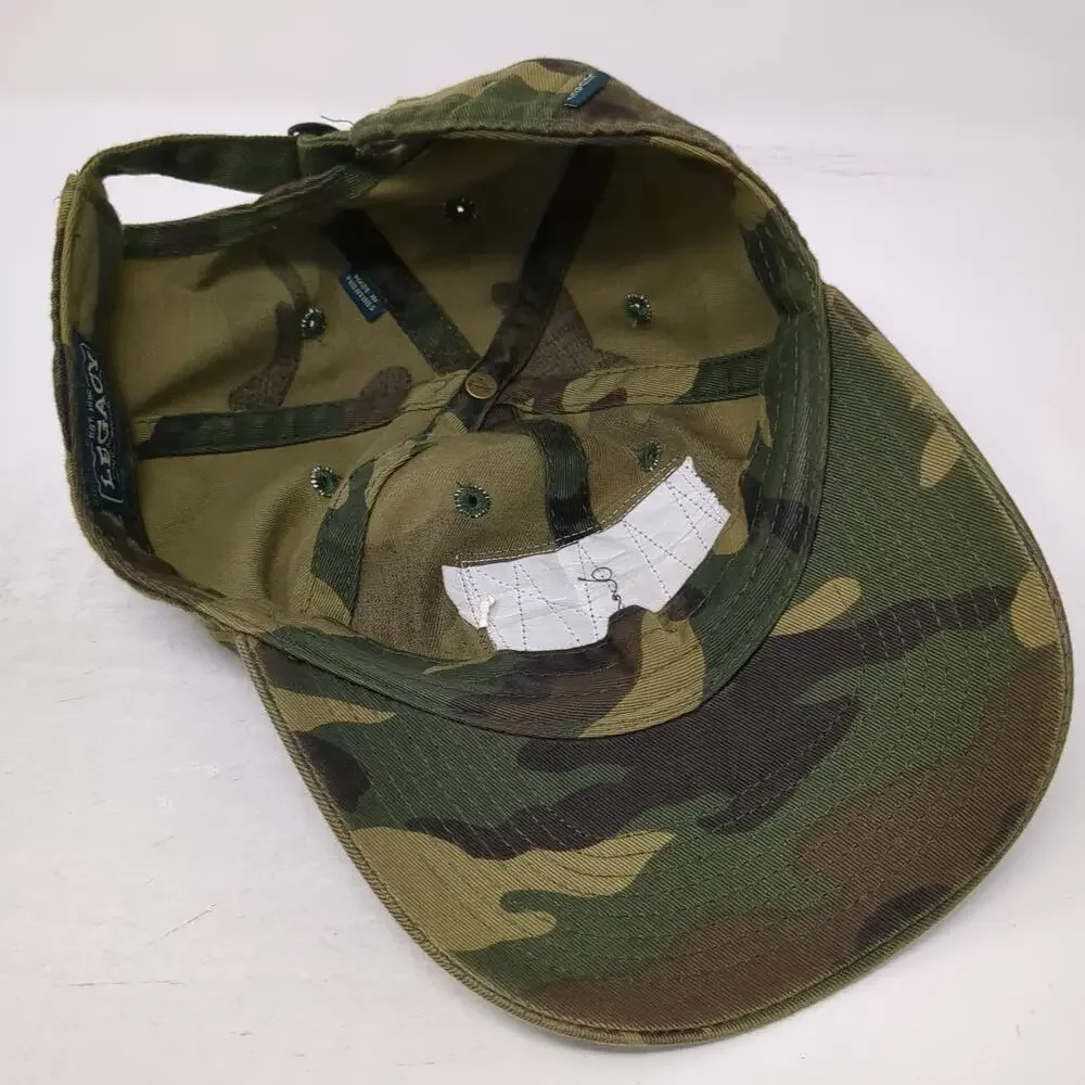 Legacy Baseball Cap Green Camo One Size Key West Conch Farm Palm Tree Patch